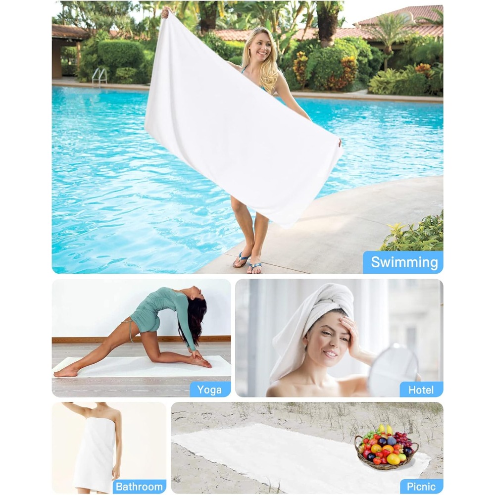 1 serviette de plage blanche p - Spa Towel avis et prix